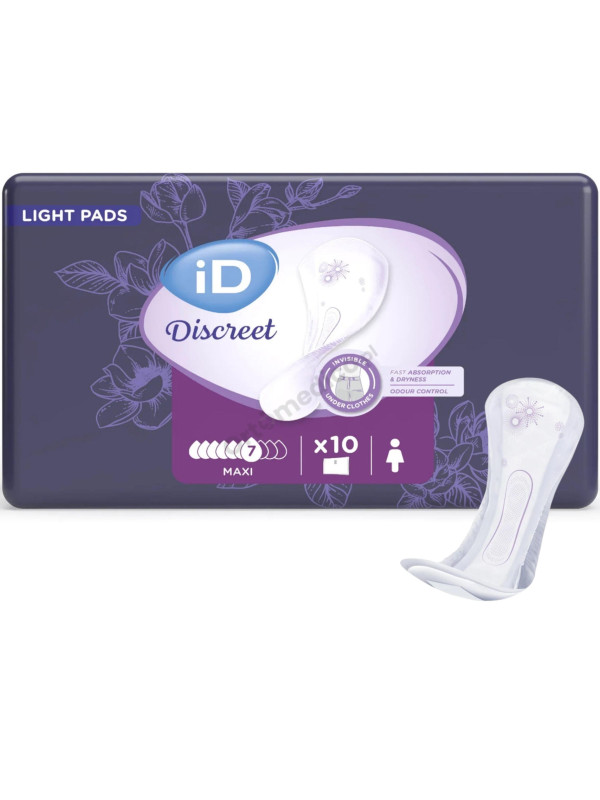 Wkładki iD Discreet Maxi Podpaski Dla Kobiet Na Nietrzymanie Moczu (Dawniej iD Light Advanced Maxi)