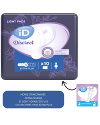 Wkładki iD Discreet Extra Plus Klejone Do Bielizny Wkładki Urologiczne Dla Kobiet (Dawniej iD Light Advanced Extra)