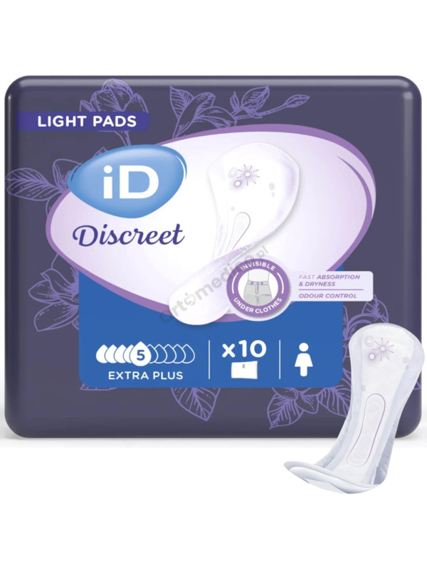 Wkładki iD Discreet Extra Plus Klejone Do Bielizny Wkładki Urologiczne Dla Kobiet (Dawniej iD Light Advanced Extra)