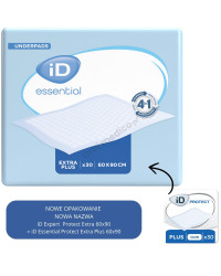 Podkłady iD Essential Underpads Extra Plus 60x90 Chłonne Na Materac, Łóżko (Dawniej iD Expert Protect Plus)