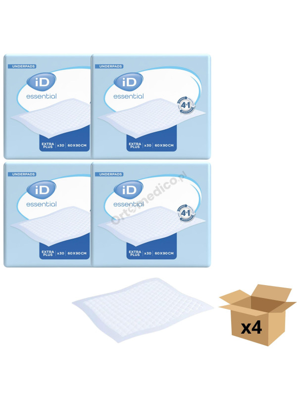 Podkłady iD Essential Underpads Extra Plus 60x90 Chłonne Na Materac, Łóżko (Dawniej iD Expert Protect Plus)