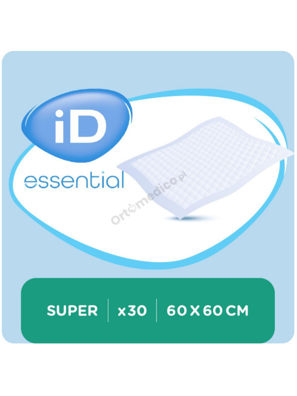 Podkłady iD Essential Underpads Super 60x60 Chłonne Na Materac, Łóżko (Dawniej iD Expert Protect Super)