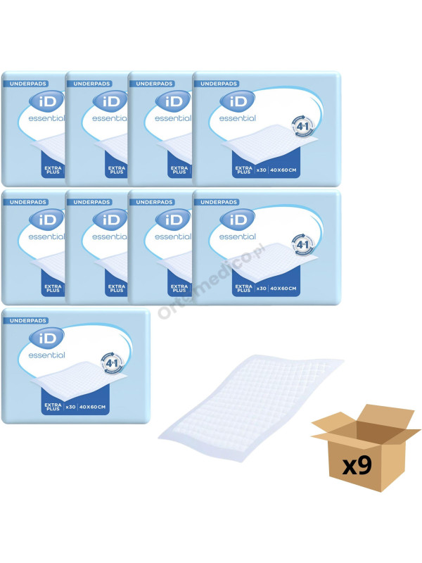 Podkłady Id Essential Underpads Extra Plus 40x60 Chłonne Na Materac, Łóżko (Dawniej iD Expert Protect Plus)