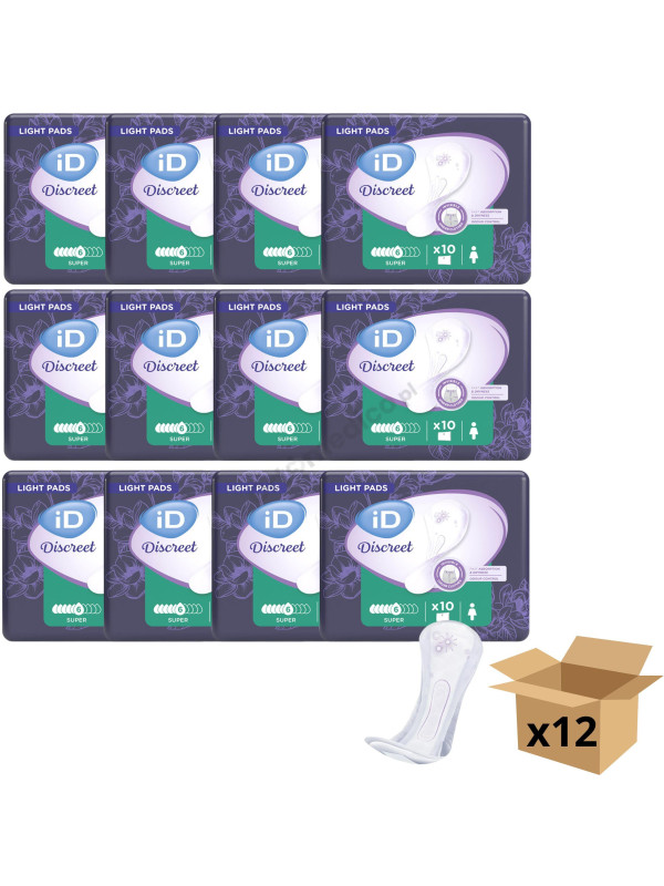 Wkładki iD Discreet Super Wkłady Urologiczne Do Bielizny Damskie Na Nietrzymanie Moczu (Dawniej iD Light Advanced Super)