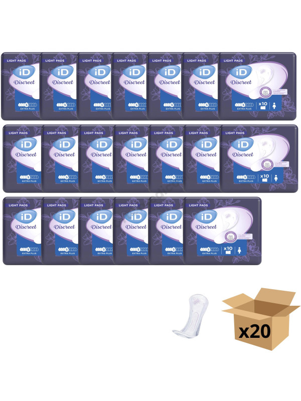 Wkładki iD Discreet Extra Plus Klejone Do Bielizny Wkładki Urologiczne Dla Kobiet (Dawniej iD Light Advanced Extra)