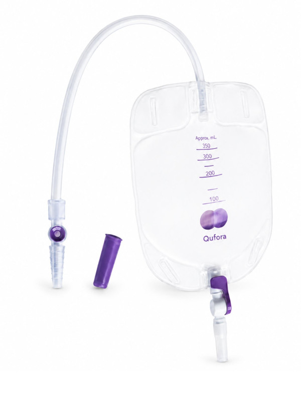 12061901 Worek urologiczny na nogę QUFORA® 350 ml Sterylny, Dren 30cm