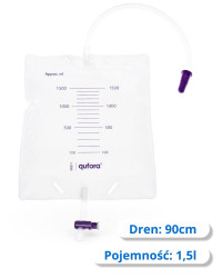 11751101 Worek Do zbiórki Moczu 1,5 L Dren 90 cm Przezroczysty MBH QUFORA