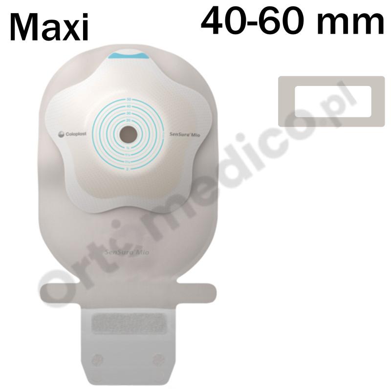 182810 Worek 1-cz SenSura Mio Concave 40-60mm Maxi Z Filtrem Neutralny z Okienkiem Otwarty Coloplast