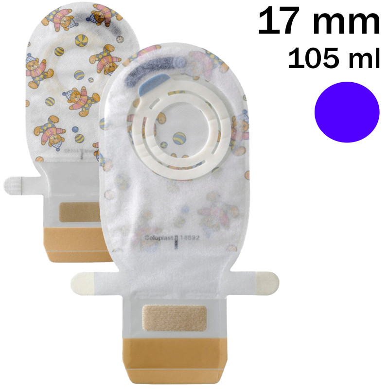 146910 Worek Stomijny Easiflex Pediatryczny Misie 17mm 105ml Otwarty Hide-away Coloplast
