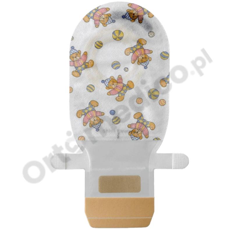 146910 Worek Stomijny Easiflex Pediatryczny Misie 17mm 105ml Otwarty Hide-away Coloplast