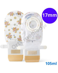 146910 Worek Stomijny Easiflex Pediatryczny Misie 17mm 105ml Otwarty Hide-away Coloplast