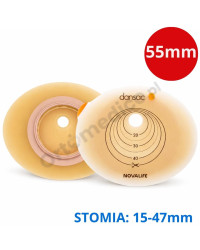 1755-10 Płytka stomijna Dansac NovaLife 2 płaska 55 mm (10–47 mm) - hydrokoloidowa, owalna