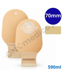1215-70 Worek Stomijny Dwuczęściowy Nova 2 70 mm 590 ml Beż Otwarty
