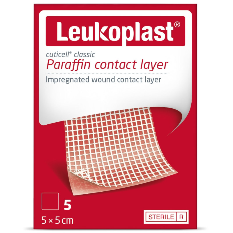 Leukoplast cuticell paraffin opatrunek impregnowany parafiną (5 x 5 cm) x 5 szt.