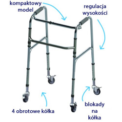 Balkonik kroczący AT02001 z obrotowymi kołami Antar