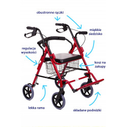Chodzik czterokołowy z koszem Antar AT51018