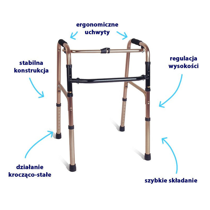 Składany balkonik aluminiowy krocząco-stały AR-001 ARmedical