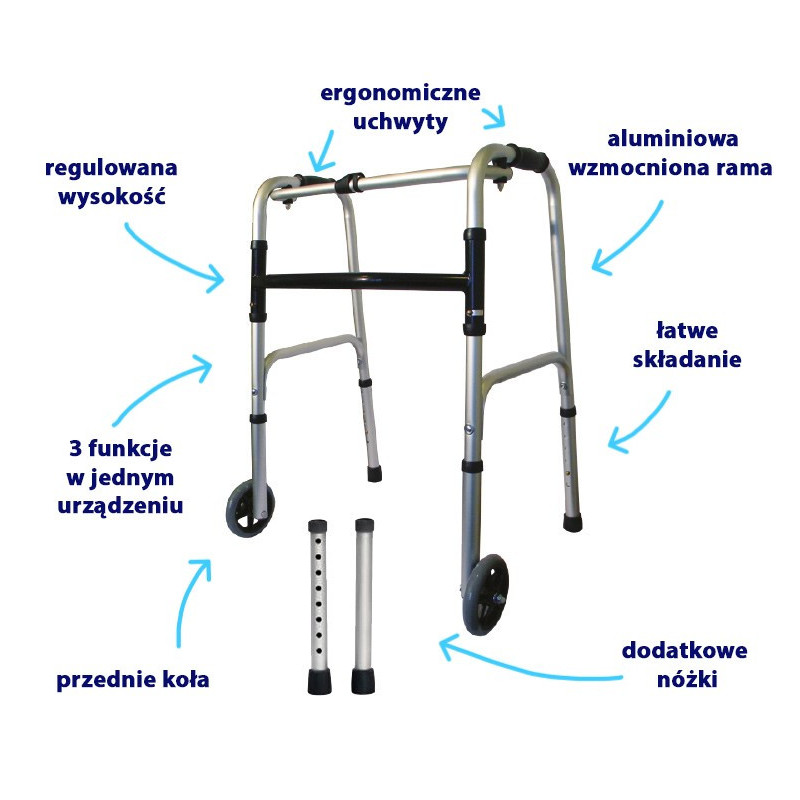 3-funkcyjny balkonik aluminiowy AR-008 – składany ARmedical