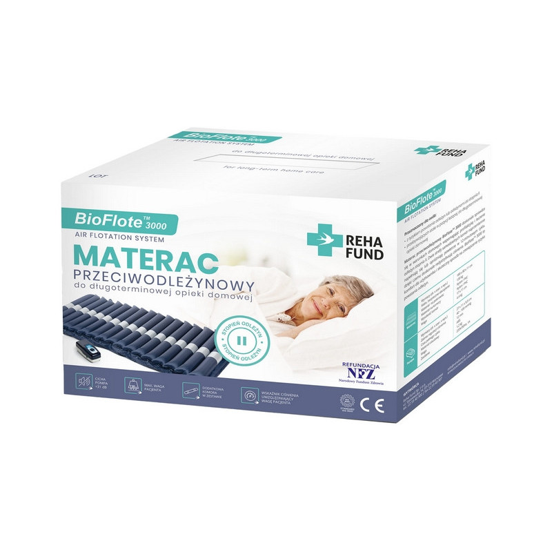 Materac Przeciwodleżynowy Rurowy Z Pompą Bioflote 3000
