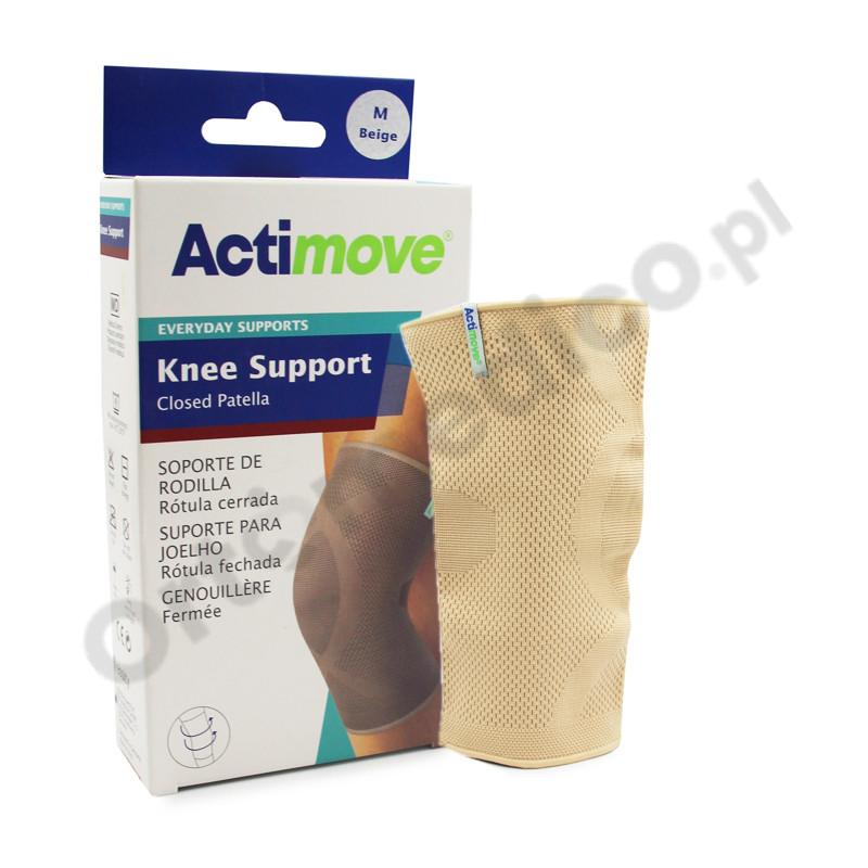 Opaska na kolano z zabudowaną rzepką ACTIMOVE Knee Support Beż