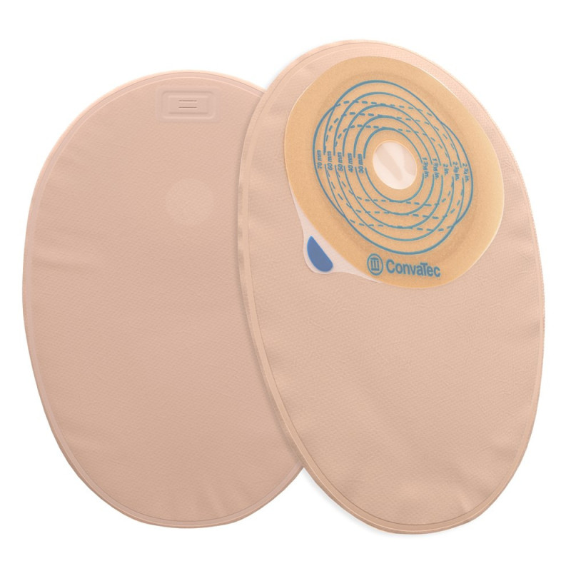 416701 Worek Stomijny 1-częściowy  ConvaTec Esteem + Zamknięty 20-70 mm Średni kolo z filtrem  Beżowy Z Okienkiem