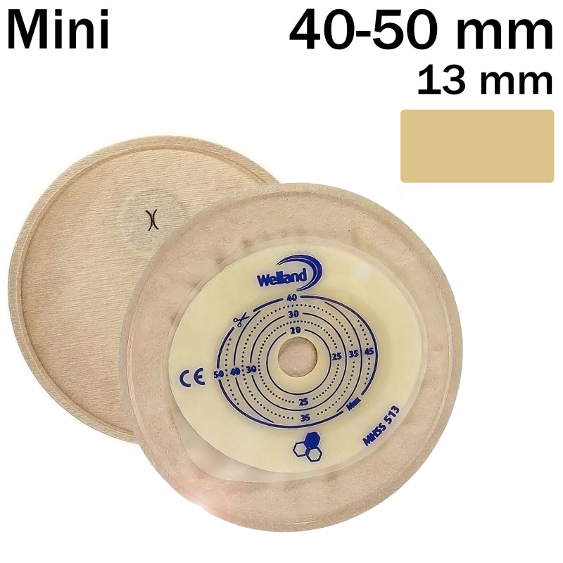 XMHSS513 Worek Jednoczęściowy Aurum Stoma Cap 13/40-50 mm Mini Zamknięty Welland Beżowy z Okienkiem Z Miodem Manuka