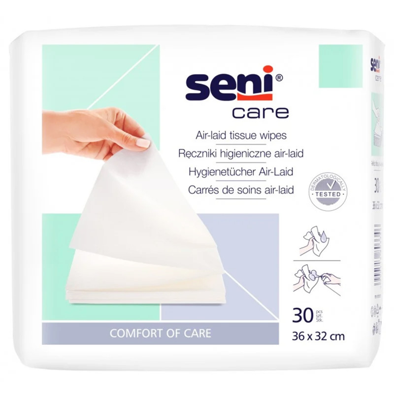 Ręczniki higieniczne jednorazowe air-laid Seni Care 36 x 32 cm 30 szt.