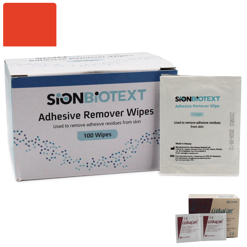 423782 Gaziki Chusteczki Do Zmywania Kleju Ściąganie Sprzętu Adhesive Remover Wipe Sion Biotext ConvaTec