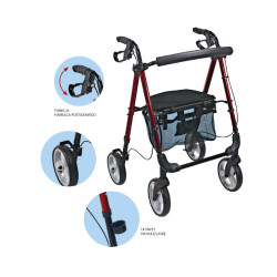 Podpórka rehabilitacyjna 4-kołowa Prestige AR-006 aluminiowa ARmedical