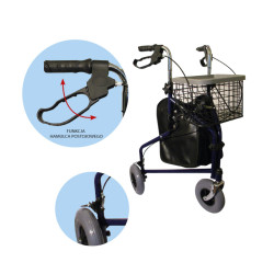 Trójkołowy balkonik AR-004 ARmedical z koszykiem i torbą Trójkołowy balkonik AR-004 ARmedical z koszykiem i torbą
