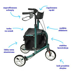 Balkonik Super Light AR-030 Armedical trójkołowy z siedziskiem