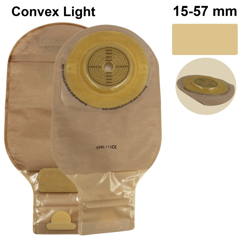 ADNL115 Worek Stomijny Jednoczęściowy Wypukły 15-57 mm Otwarty Aurega 1 Convex Light Cortmed