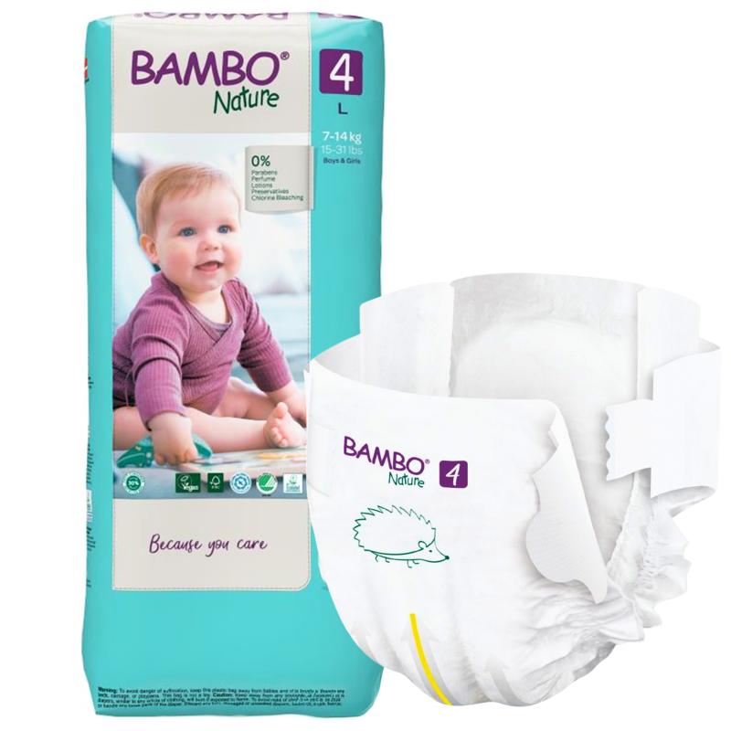 Abena Bambo Nature 4 eko pieluchomajtki 7-14 kg na rzepy dla dzieci