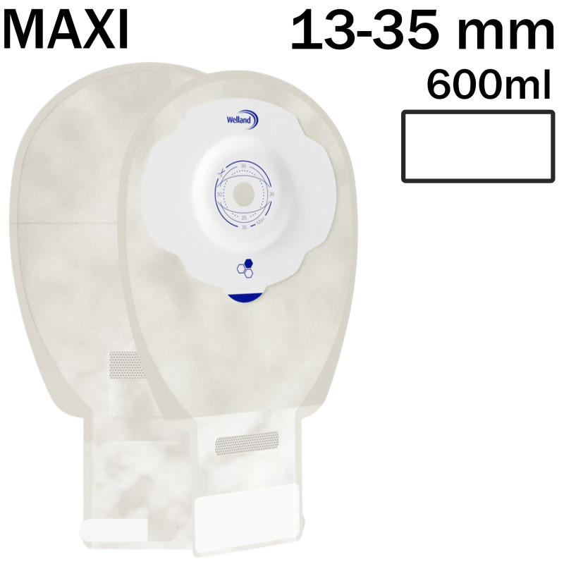 X1D1N336213 Worek Jednoczęściowy Ileostomijny Aurum Plus Soft Convex Przeźroczysty 13-35 mm Maxi 600 ml Miód Manuka Welland