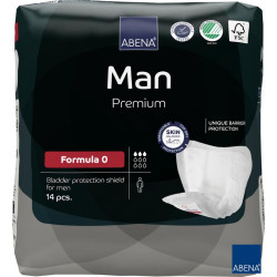 Męskie Wkładki Higieniczne Abena Man Formula 0 Małe Nietrzymanie Moczu 300 ml