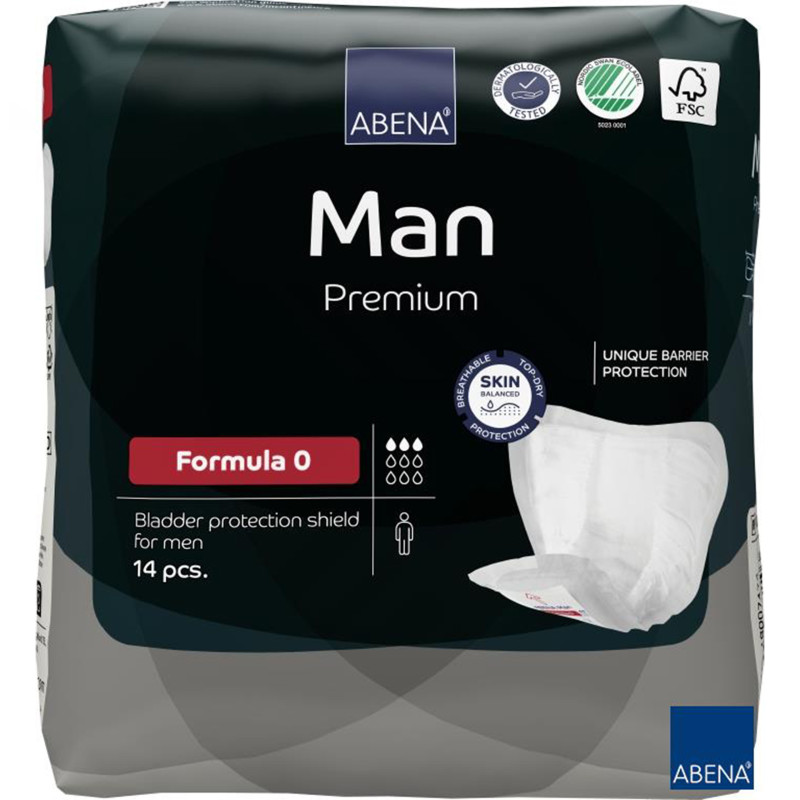 Męskie Wkładki Higieniczne Abena Man Formula 0 Małe Nietrzymanie Moczu 300 ml