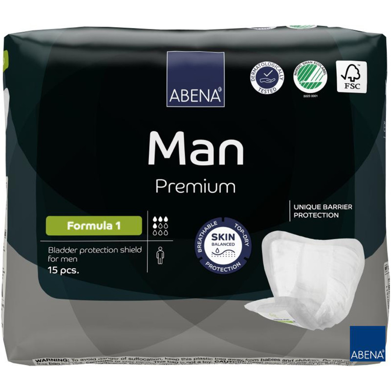 Męskie Wkładki Higieniczne Abena Man Formula 1 Małe i Średnie Nietrzymanie Moczu 450 ml Męskie Wkładki Higieniczne Abena Man Formula 1 Małe i Średnie Nietrzymanie Moczu 450 ml