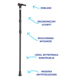 Ergonomiczna laska inwalidzka 11/MR Mikirad