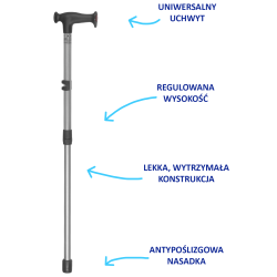 Uniwersalna laska inwalidzka 12/MR Mikirad