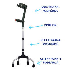 Czwórnóg z uchwytem kuli rehabilitacyjnej 16/MR.KŁ.05 Mikirad