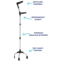 Trójnóg z uchwytem kuli ortopedycznej 15/MR.KŁ.01 Mikirad