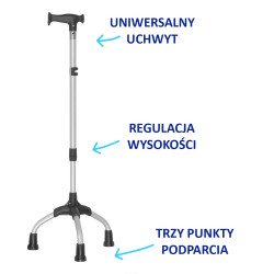 Trójnóg z uchwytem laski inwalidzkiej uniwersalnej 15/MR.LU Mikirad