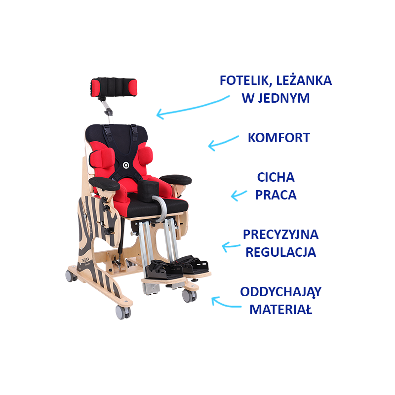 Fotelik Rehabilitacyjny ZEBRA Invento Akces Med, Komfort, Stabilizacja i Wszechstronność