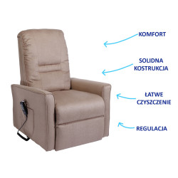 Komfortowy Fotel Geriatryczny, dla seniorów CLEVER Herdegen