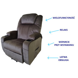 Elektryczny fotel dla osób starszych z funkcją relaksacyjną AT56251 Antar