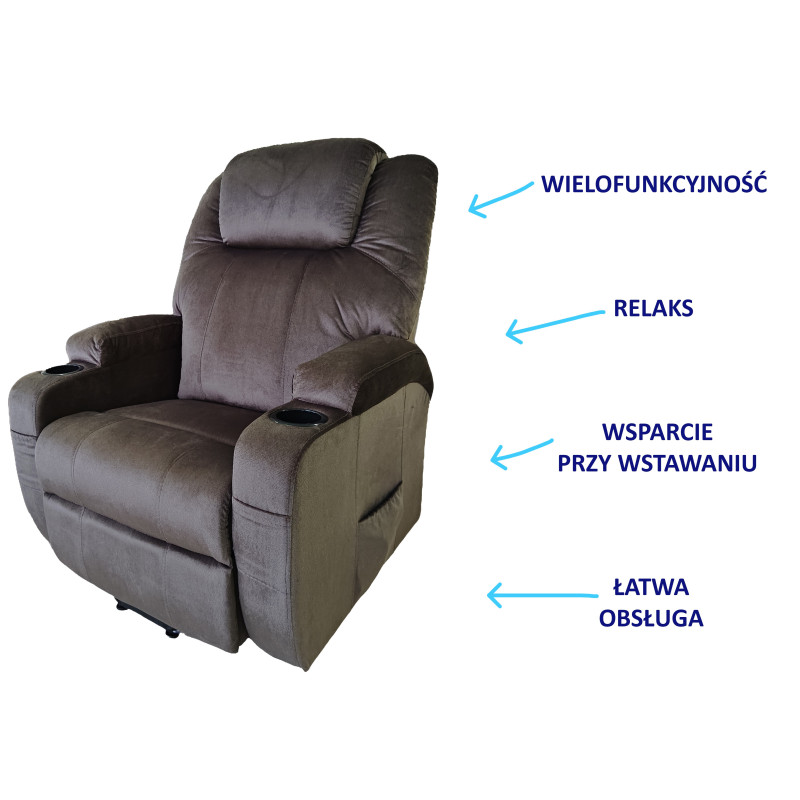 Elektryczny fotel dla osób starszych z funkcją relaksacyjną AT56251 Antar