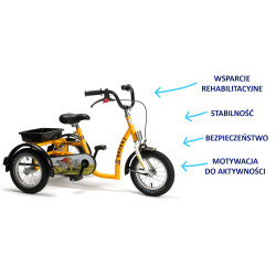 Rower Rehabilitacyjny Trójkołowy SAFARI dla Chłopców 3-7 lat - Bezpieczna Rehabilitacja i Zabawa