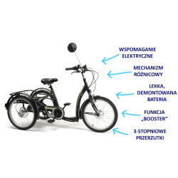 FREEDOM-E Elektryczny Rower Rehabilitacyjny Trójkołowy dla Młodzieży i Dorosłych Vermeiren