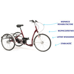 Rower Rehabilitacyjny Trójkołowy LAGOON dla Dorosłych Vermeiren