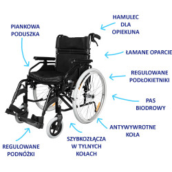 Wózek inwalidzki Cruiser Active RF-3 Reha Fund
